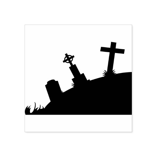 Spooky graveyard 2 silhouette kunstzegel rubberstempel (Afrduk)