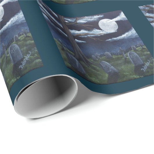 Spooky Graveyard Cadeaupapier (Rol Hoek)