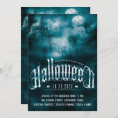 Spooky Graveyard Gothic Dark Halloween Kaart (Voorkant / Achterkant)