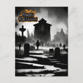 Spooky Graveyard Halloween day Feestdagenkaart (Voorkant)