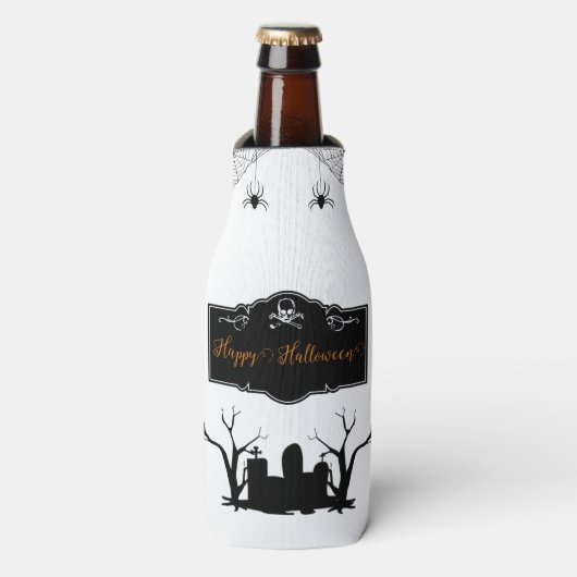 Spooky Graveyard Halloween Flesjeskoeler (Fles Voorkant)