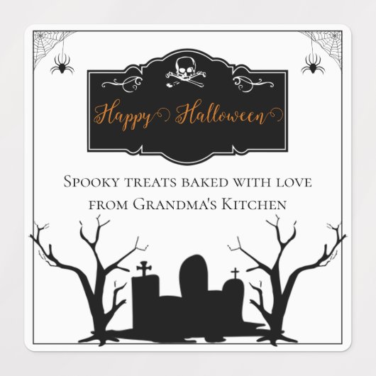 Spooky Graveyard Halloween Labels (Design 2)
