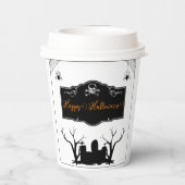 Spooky Graveyard Halloween Papieren Bekers (Achterkant)