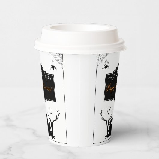 Spooky Graveyard Halloween Papieren Bekers (Rechts)