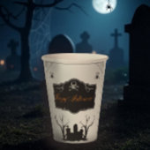 Spooky Graveyard Halloween Papieren Bekers