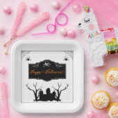 Spooky Graveyard Halloween Papieren Bordje (Feest)