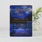 Spooky Graveyard Halloween Party-uitnodigingen Kaart (Staand voorkant)