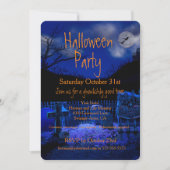 Spooky Graveyard Halloween Party-uitnodigingen Kaart (Voorkant)
