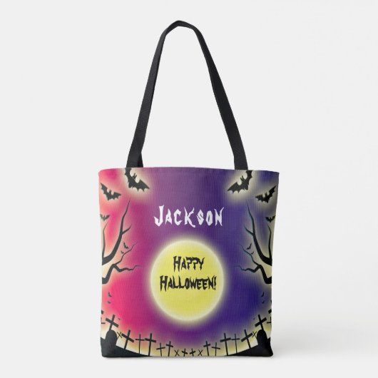 Spooky Graveyard Halloween Tote Bag (Achterkant)