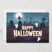 Spooky Graveyard Halloween uitnodiging (Voorkant)
