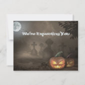Spooky Graveyard Party nodigt uit met bloedige tek Kaart (Voorkant)