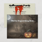 Spooky Graveyard Party nodigt uit met bloedige tek Kaart (Voorkant / Achterkant)