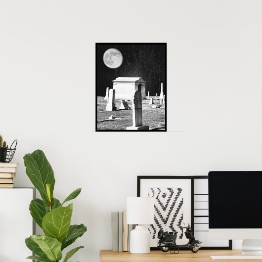 Spooky Graveyard Poster (Thuiskantoor)