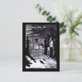 Spooky Graveyard Scene Halloween Kaart (Staand voorkant)