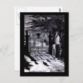 Spooky Graveyard Scene Halloween Kaart (Voorkant / Achterkant)