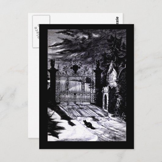 Spooky Graveyard Scene Halloween Kaart (Voorkant / Achterkant)