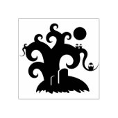 Spooky graveyard silhouette — kunstzegel rubberstempel (Afrduk)