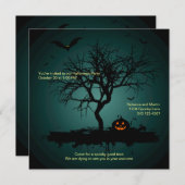 Spooky Green Grunge Halloween Party Kaart (Voorkant / Achterkant)