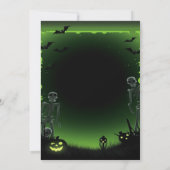 Spooky Green Haunted Mansion Halloween Party Kaart (Achterkant)