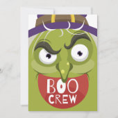 Spooky Green Old Ugly Witch Halloween Funny Feestdagenkaart (Voorkant)