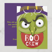 Spooky Green Old Ugly Witch Halloween Funny Feestdagenkaart (Voorkant / Achterkant)