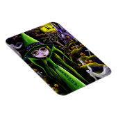Spooky Green Witch Doll Big Eyes pomkin Magneet (Rechterzijde)