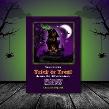 Spooky Green Witch Haunted House Halloween Party