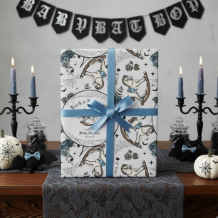 Spooky Grey  Rock a Bye Baby shower Cadeaupapier