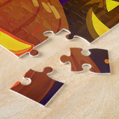 Spooky Greyhound Hond Halloween Heks en Pompoen Legpuzzel (Zijkant)