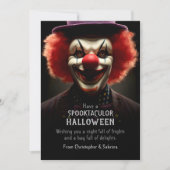 Spooky griezelig clown halloween groet feestdagenkaart (Voorkant)