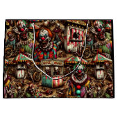 Spooky griezelig clown zombie verlaten carnaval groot cadeauzakje (Voorkant)