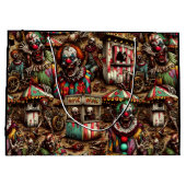 Spooky griezelig clown zombie verlaten carnaval groot cadeauzakje (Achterkant)