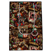 Spooky griezelig clown zombie verlaten carnaval medium cadeauzakje (Achterkant)