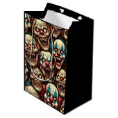 Spooky griezelig clown zombie verlaten carnaval medium cadeauzakje (Voorkant Gekanteld)