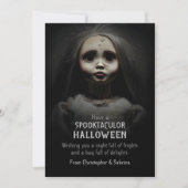 Spooky griezelig pop halloween groet feestdagenkaart (Voorkant)