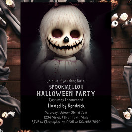 Spooky griezelig pop halloween kostuum party kaart