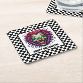 Spooky griezelige enge clown Halloween Paper Onder Kartonnen Onderzetters (Schuin)