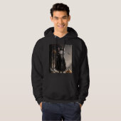 Spooky griezelige kat Mage in Misty Forest Hallowe Hoodie (Voorkant volledig)