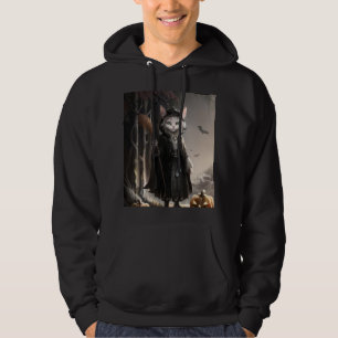 Spooky griezelige kat Mage in Misty Forest Hallowe Hoodie