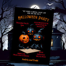 Spooky grillige pompoen-hoofd figuren Halloween Kaart