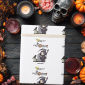 Spooky Grim Reaper Graveyard Crow Custom Halloween Cadeaupapier