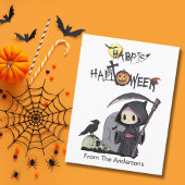 Spooky Grim Reaper Graveyard Crow Gothic Halloween Briefkaart