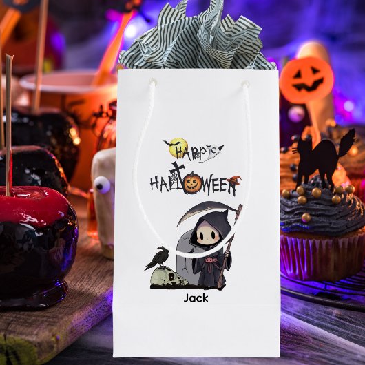 Spooky Grim Reaper Graveyard Crow Gothic Halloween Klein Cadeauzakje
