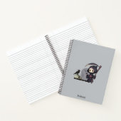 Spooky Grim Reaper Graveyard Crow Gothic Halloween Notitieboek (Binnen)