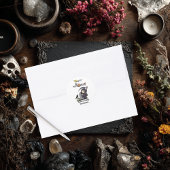 Spooky Grim Reaper Graveyard Crow Gothic Halloween Ronde Sticker