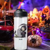 Spooky Grim Reaper Graveyard Crow Gothic Halloween Waterfles