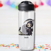 Spooky Grim Reaper Graveyard Crow Gothic Halloween Waterfles