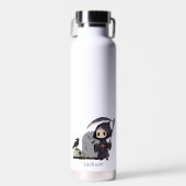 Spooky Grim Reaper Graveyard Crow Gothic Halloween Waterfles (Voorkant)