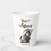 Spooky Grim Reaper Graveyard Gothic Kinder Hallowe Papieren Bekers (Achterkant)