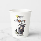 Spooky Grim Reaper Graveyard Gothic Kinder Hallowe Papieren Bekers (Voorkant)